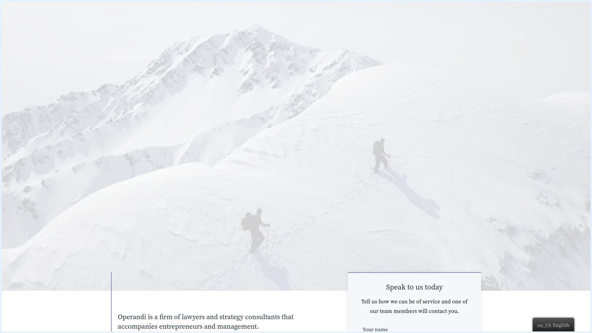 Screenshot of Operandi website